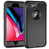 Case for iPhone 7/iPhone 8 with Screen Protector [Shockproof] [Dropproof] [Dust-Proof], 3 in 1 Full Body Rugged Heavy Duty Case Durable Cover for iPhone 7/8 4.7' Black