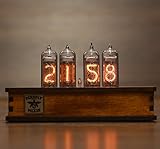 Nixie Tube Clock with New and Easy Replaceable IN-14 Nixie Tubes - Motion Sensor - Visual Effects - Gift Idea - Premium Gift Packaging
