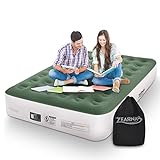 Zearna Queen Air Mattress with Built in Pump 13 Inch Inflatable Mattress for Tent Camping, Home Guest Bed - Adjustable Blow Up Mattress - Easy to Inflate (Queen Size) 80' L x 60' W x 13' T