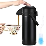 Airpot Coffee Dispenser with Pump, 102OZ Insulated Thermal Coffee Carafe for Keeping Hot 12 Hours - Cold Water, Party Chocolate Drinks & Stainless Steel Large Thermos Urn Thermal Hot Drink (Black)
