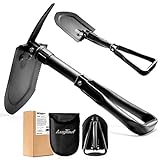 22.8'' Military Folding Camping Shovel, Offroad Survival High Carbon Steel Shovel (Black) AugTouf by toolant