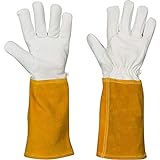 Falconry Gloves - For Dog, Hawk, Cat, Bird and Raptor Handling - Anti Scratch and Bite Leather and Kevlar (Medium)