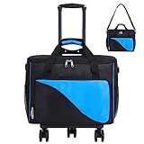 Bowling Ball Bag 2 Ball Bowling Bag with Wheels for Bowling Accessories Equipment Roller Bag with Shoe Pocket Foam Ball Holder Detachable Double Two Ball Bowling Bag Gift for Men Bowling Lover Player