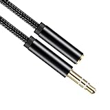 Cotchear 3.5mm Audio Male to Female Extension Cable 3.3ft/1m Audio Cable for Car AUX Audio Port for Headphone, Earphone, Speaker,PC,Phone (Black)