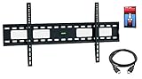 Extra Slim Flat TV Wall Mount Bracket + High Speed HDMI Cable for LG 75UK6570PUB Super Low 1.4' Profile Design - Simple to Install!