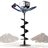Landworks Earth Auger Power Head Heavy Duty 3HP 52cc 2 Stroke Gas Engine w/Steel 8'x24' Bit w/Fishtail One Man Post Hole Digger for Planting, Earth Burrowing/Drilling & Fences
