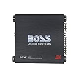 BOSS Audio Systems R2504 Riot Series Car Audio Stereo Subwoofer Amplifier - 1000 High Output, 4 Channel, Class A/B, 2/4 Ohm, High/Low Level Inputs, High/Low Pass Crossover, Bridgeable, Full Range