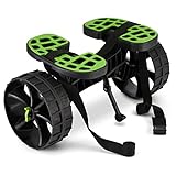 Ulticor Kayak Cart, Puncture-Free Wheels Assembles and Disassembles Within Seconds – Easy to Store – No Tools Required – All-Terrain Durable Kayak and Canoe Cart with Adjustable Straps (Green - Black)