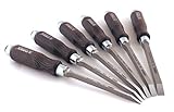 Narex 6 pc set 4 mm, 5 mm, 6 mm, 8 mm, 10 mm, and 12 mm Mortise Chisels 811204-811212
