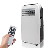 SereneLife SLACHT108 Portable Air Conditioner Compact Home AC Cooling Unit with Built-in Dehumidifier & Fan Modes, Quiet Operation, Includes Window Mount Kit, 10,000 BTU + HEAT, White