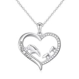 DAOCHONG Mother and Child S925 Sterling Silver Mama Bear with Cub Heart Pendant Necklace for Family (2 cubs)