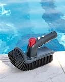 Carrie Box Pool Brush for Cleaning Pool Walls, Corners & Steps, Curved End Bristles, Heavy Duty & Durable, 180 Degree Rotatable Hand Scrub Brush, Inground & Above Ground Pool Cleaning, Hot Tub & Spa