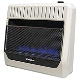 ProCom Heating MN300TBG Natural Gas Blue Flame Space Heater with Thermostat Control for Living Room, BedRoom, Home Office Use, 30000 BTU, Heats Up to 1400 Square Feet, White