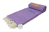 Open Road Goods Violet Purple Yoga Blanket - Thick Mexican Thunderbird Blanket - Handmade and Made for Yoga!