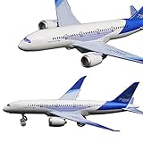 OTONOPI Airplane Toys Bump and Go Airlines Die Cast Metal Model Plane Toy with Lights and Sounds for Kids Blue
