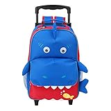 yodo Zoo 3-Way Kids Suitcase Luggage or Toddler Rolling Backpack with wheels, Small Shark