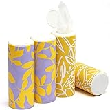 Car Tissues with Lotion, 4 Packs Car Tissue Cylinder, Round Tissues Holder for Car, Perfect Fit for Car Cup Holder, Facial Tissues Tube Box, Travel Tissues Packs
