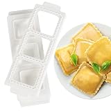 Jumbo Square 2' Ravioli Molds- Homemade Filled Pasta Maker- 2 Piece Tray & Press makes 3 Raviolis or Pastry at a Time, Easy to Use & Clean- Add Some Fun to Your Next Holiday Italian Dinner Pasta Night