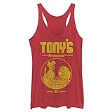 Disney Junior's Lady and The Tramp Tonys Restaurant Tri-Blend Racerback Layering Tank, Red Heather, XX-Large