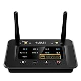 1Mii B03Pro Bluetooth 5.0 Transmitter Receiver for Home Stereo TV, HiFi Wireless Audio Adapter with Audiophile ESS DAC & AptX HD/Low Latency, Long Range, Optical RCA AUX 3.5mm Outputs/Inputs
