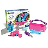Learning Resources New Sprouts Fix It!, Pink Pretend Play Toy Tool Set for Toddlers, Develops Fine Motor Skills with Imaginative Construction Tools, Gift for Boys and Girls, 6 Pieces, Ages 2+