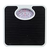 Bodico Classic Retro Analog Vinyl Top Mechanical Body Weight Scale, 280lb Capacity, Black - Vintage Style Health and Fitness Scale