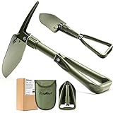 18'' Military Folding Camping Shovel, Offroad Survival High Carbon Steel Shovel (Olive) AugTouf by toolant