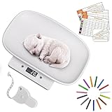 AMAZINGCATS Pet Scale, Puppy Scales for Weighing, Puppy Scale Cat Scale with Tape Measure, Small Digital Scale for Dogs Kitten Rabbit | with Puppy Collars&Record Keeping Charts | Capacity up to 33 lb