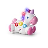 Bright Starts Rock & Glow Unicorn Crawling Baby Toy with Lights and Melodies, Age 6 months +, Pink