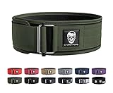 Gymreapers Quick Locking Weightlifting Belt for Bodybuilding, Powerlifting, Cross Training - 4 Inch Neoprene with Metal Buckle - Adjustable Olympic Lifting Back Support (Ranger Green, Medium)