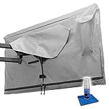 Outdoor TV Cover 55 inch - with Zipper, Weatherproof, Waterproof 360 Degrees Protection, Soft Non Scratch Interior - Gray
