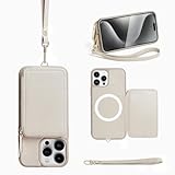 ZVE Wireless Wallet Case for iPhone 15 Pro Max, Zipper Leather RFID Cards Holder Slots Case with Magnetic Wireless Charging, Protective Cover for iPhone 15 Pro Max 6.7' (2023) - White