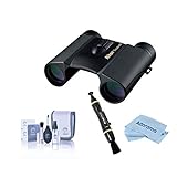 Nikon 10x25 Trailblazer ATB Compact Roof Prism Binocular with 6.5 Degree Angle of View, Black, Bundle with Cleaning Kits