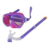 Smolisi Kids Youth Water Sports Silicone Scuba Swimming Swim Diving Mask Snorkel Glasses Anti Fog Goggles Set（Purple）