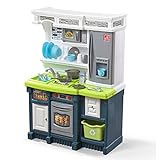 Step2 Lifestyle Custom Kitchen Set for Kids – Includes 20+ Toy Kitchen Accessories, Interactive Features for Realistic Pretend Play – Indoor/Outdoor Toddler Playset – Dimensions 41.5' x 28' x 14”