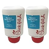 Chick-Fil-A Sauce 8 oz. Squeeze Bottle 2 Pack- Resealable Container for Dipping, Drizzling, and Marinades (Garlic Herb Ranch)