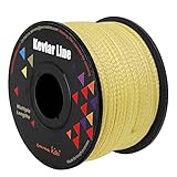 emma kites 100% Kevlar Braided String Utility Cord 50Ft 1000Lb Abrasion Flame Resistant, Tactical Survival Fishing Assist Cord Model Rocket Paracord Trip Line Camping Cordage