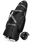 OutdoorMaster Padded Golf Club Travel Bag with Wheels, 900D Heavy Duty Oxford Waterproof -Alligators - Black
