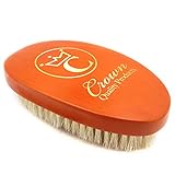 Crown Quality Products “The Original” Curved Wave Brush - Cognac Body, 100% Extra-Soft 'Silk' Bristle Hairbrush