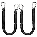 Bungee Dock Line Double Clips Heavy Duty 316 Stainless Steel Clips Boat Ropes Mooring Ropefor for Boats PWC, Built in Snubber, Kayak,Watercraft,SeaDoo,Jet Ski, Pontoon, Canoe, Power Boat  2-Pack
