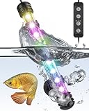 Pawfly Aquarium LED Light Underwater Fish Tank Light with Timer Auto On/Off Fish Tank Background Light with 8 Lighting Modes Submersible Multi-Colored Tube Light for Fish Tank Decoration