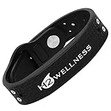 H2WELLNESS Magnetic Therapy Bracelet Super Ultra Strength Waterproof Breathable Comfortable Adjustable Infused with Titanium and Copper Sport Band (Black)