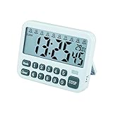 Multi-Functional Digital Alarm Clock with 10 Alarm Settings, Countdown & Count up Kitchen Timer with Magnetic, Temperature Display, Reminder, 2 AAA Batteries Operated (Not Included)