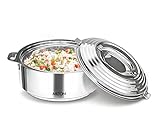 MILTON Galaxia 3500 Insulated Stainless Steel Casserole, 3300 ml | 111 oz| 3.5 qt. Thermal Serving Bowl, Keeps Food Hot & Cold for Long Hours, Elegant Hot Pot Food Warmer Cooler, Silver