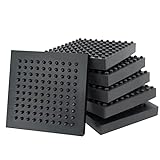 BXI Exercise Equipment Mat - 4 x 4 x 0.8 Inches 6 Pcs Non Slip Noise Reduction Anti Vibration Treadmill Stationary Bike Mats, Heavy Duty Thick Steel Embedded Rubber Pad for Hardwood Floors & Carpet