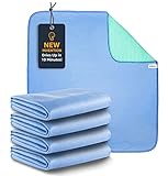 IMPROVIA Washable Underpads, 34' x 36' (Pack of 4) - Heavy Absorbency Reusable Incontinence Pads for Kids, Adults, Elderly, and Pets - Waterproof Protective Pad for Bed, Couch, Sofa, Furniture, Floor