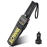 RANSENERS Metal Detector Wand,Security Wand,Portable Adjustable Sound & Vibration Alerts, Detects Weapons Knivers Screw (High Sensitivity, Black)
