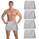 Mixweer 4 Pcs Mens Wearable Bath Towel Wrap Short Pants Shower Wrap for Men 11.81'' Mens Towel Wrap After Shower with Closure for Men Bathroom Shower Spa Gym(Gray, Coral Fleece)