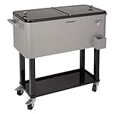 Cuisinart CCC-3517 Portable 80-Quart Outdoor Cooler Cart with Dual-Sided Lid, BBQ Cart with Bottle Opener (Fits 100 Cans or 50 Bottles)