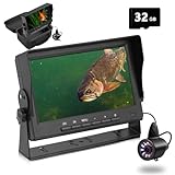 MOOCOR Underwater Fishing Camera with DVR - [2023 Upgrade] Bracket Ice Fishing Camera Underwater, Portable Fish Finder, 7'' Monitor, 12pcs IR & 12pcs LED Lights for Dark, Underwater Camera for Fishing